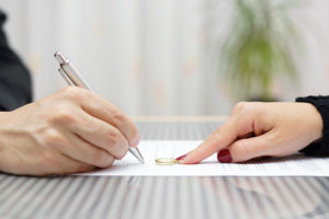 Divorce settlement agreement documents