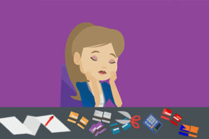 Woman reviewing credit card debt after divorce